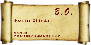 Bozsin Olinda névjegykártya
